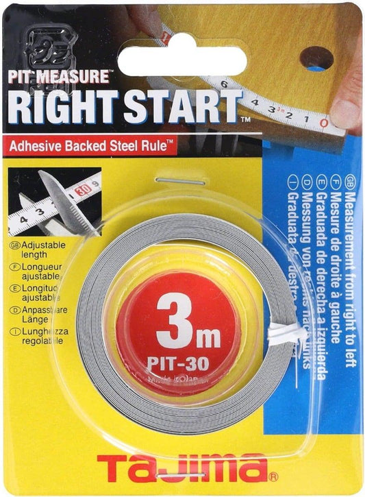 TAJIMA 3m x 13mm Self-Adhesive Tape Measure PIT30FR