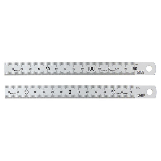 TOLEDO 150mm Double Sided Metric Stainless Steel Ruler 150SP