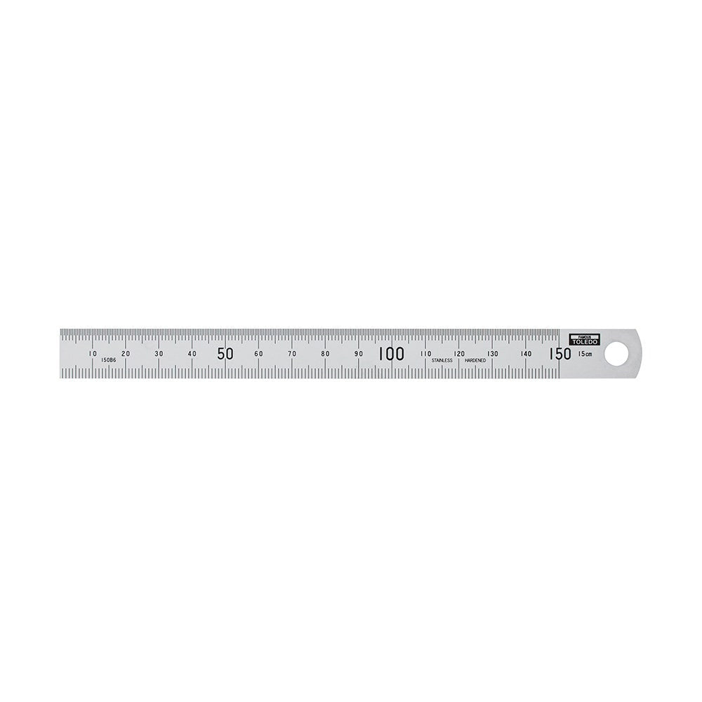 TOLEDO 150mm Double Sided Metric and Imperial Stainless Steel Rulers 150B6