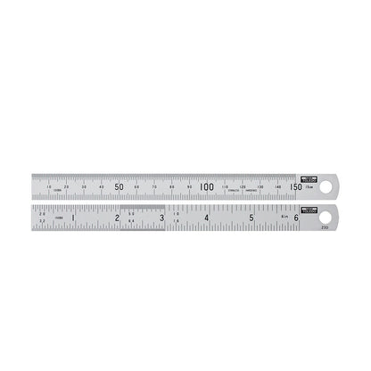 TOLEDO 150mm Double Sided Metric and Imperial Stainless Steel Rulers 150B6