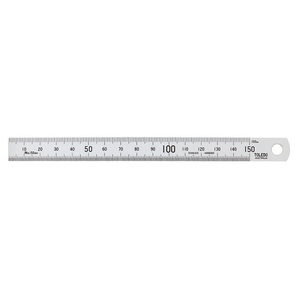 TOLEDO 150mm Single Sided Metric Stainless Steel Ruler 150BM