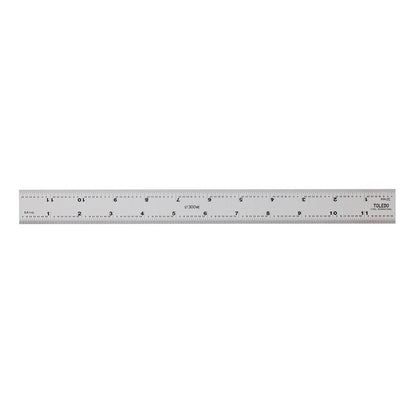 TOLEDO 300mm Double-Sided Metric and Imperial Stainless Steel Rule ST300ME12