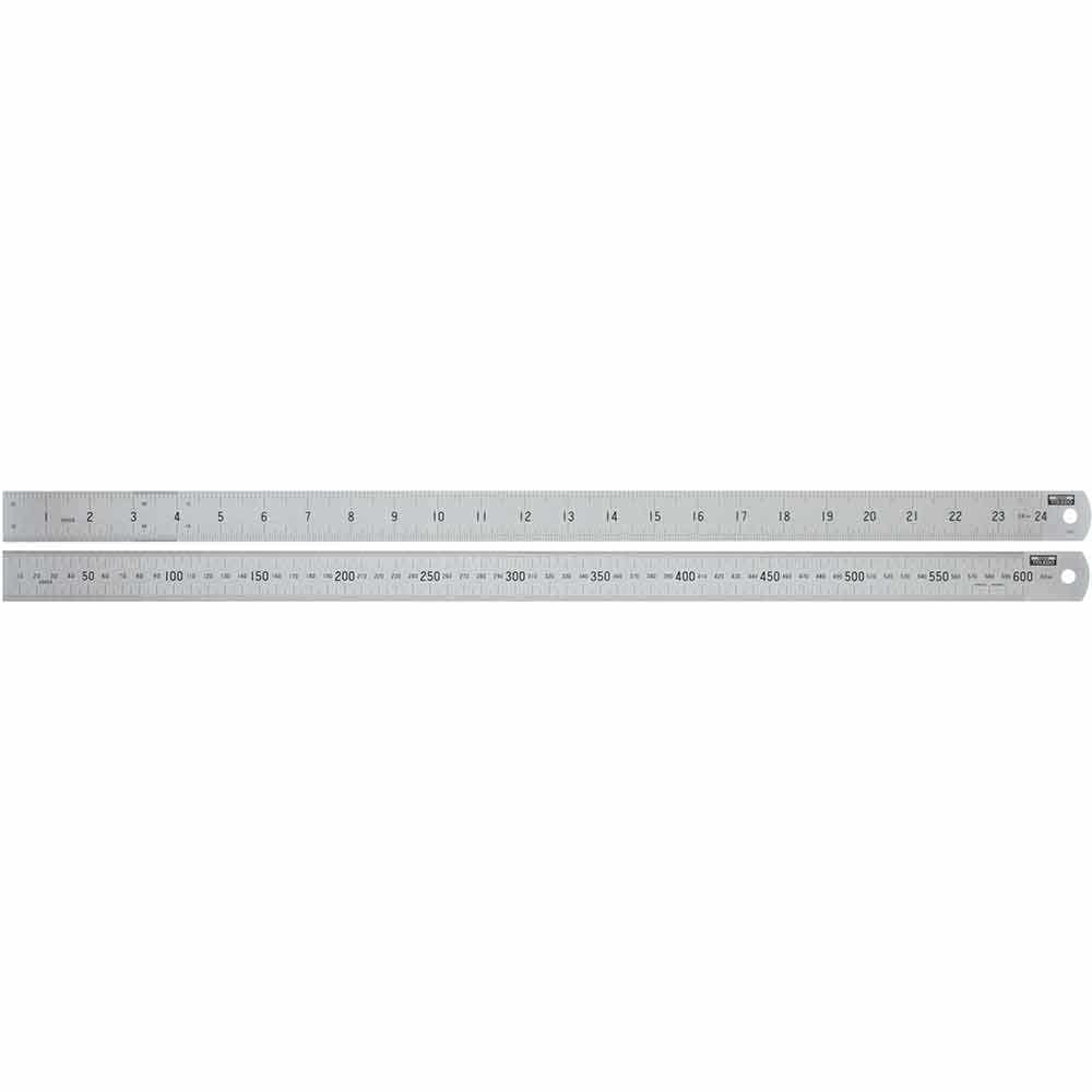 TOLEDO 600mm Double Sided Metric and Imperial Stainless Steel Rulers 60024