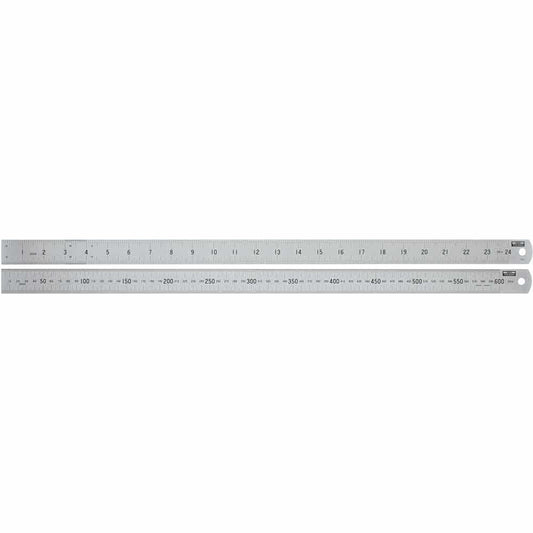 TOLEDO 600mm Double Sided Metric and Imperial Stainless Steel Rulers 60024