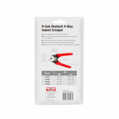 TOLEDO D-Sub Deutsch 4-Way Indent Crimpers 321025