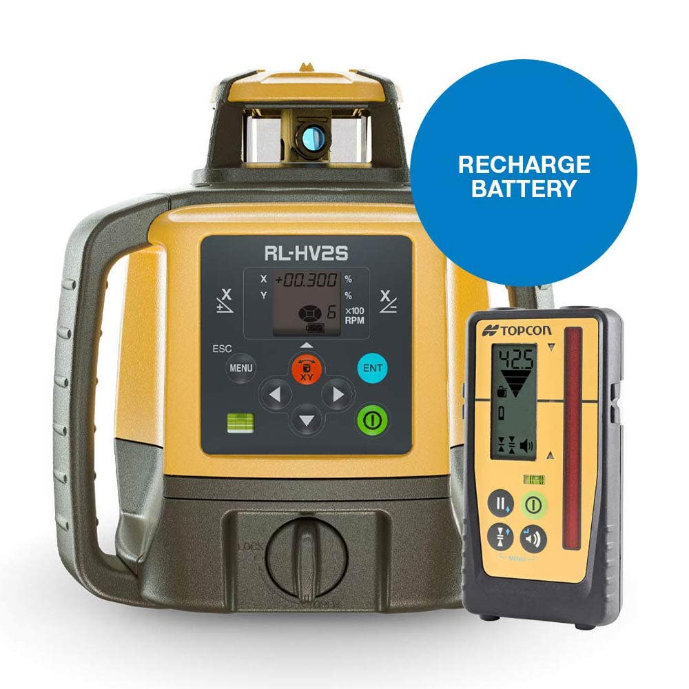 TOPCON HV2S Dial-In-Dual Grade Rotary Laser Rechargeable with Premium LS100D Receiver 1051612-02