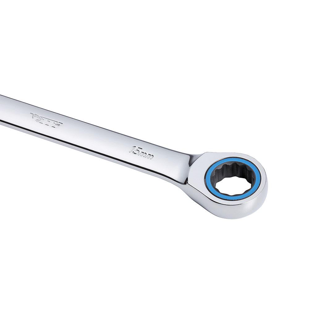 TTI 15mm 72T Metric Ratcheting Ring Open-End Spanner TRTM15