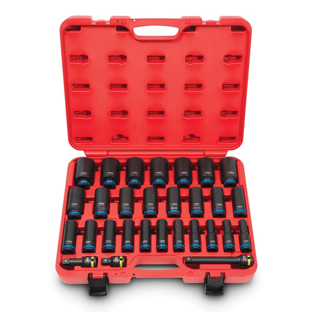TTI 1 2inch Deep Metric 10-36mm Impact Socket Set - 29 Piece TT12D29ISS