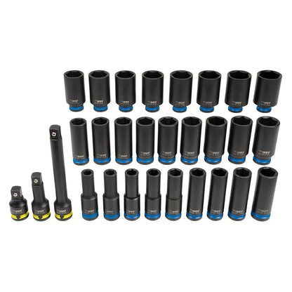 TTI 1 2inch Deep Metric 10-36mm Impact Socket Set - 29 Piece TT12D29ISS