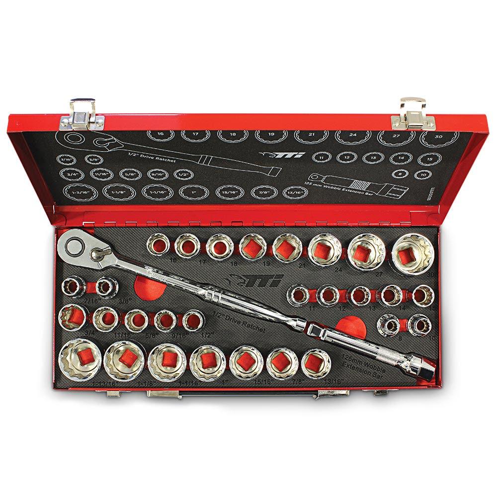 TTI 31 Piece AF Metric 1 2 Socket Set SS12D31TTI