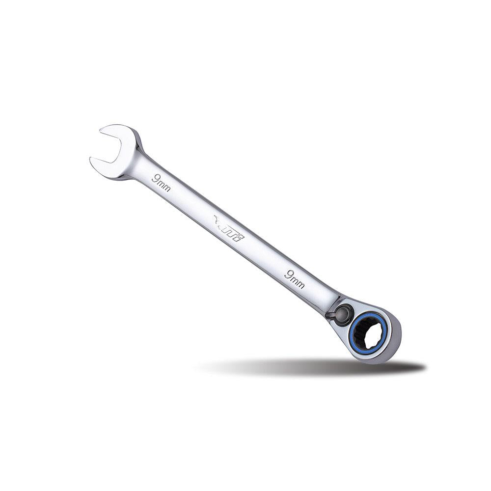 TTI 9mm 72T Metric Reversible Ratcheting Ring Open-End Spanner TRVM09