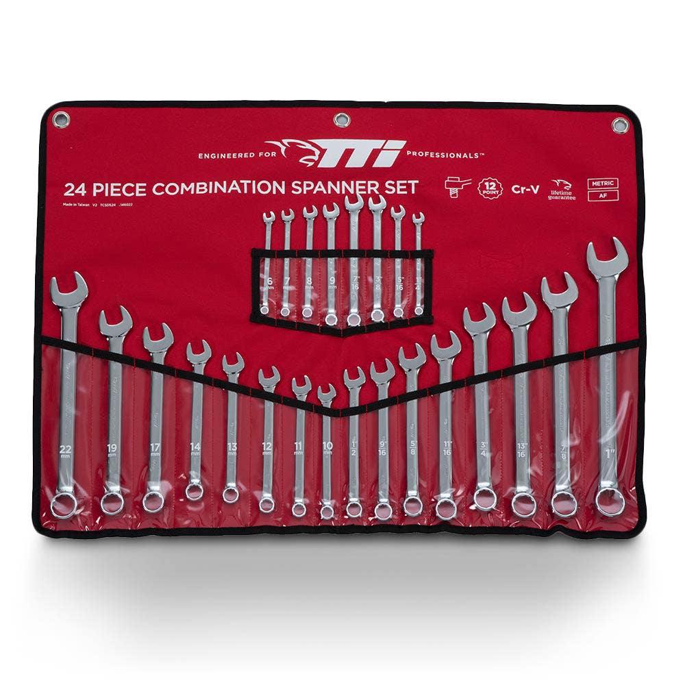 TTI Metric AF Combination Ring Open-End Spanner Set - 24 Piece TCSDS24