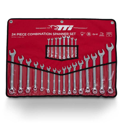 TTI Metric AF Combination Ring Open-End Spanner Set - 24 Piece TCSDS24