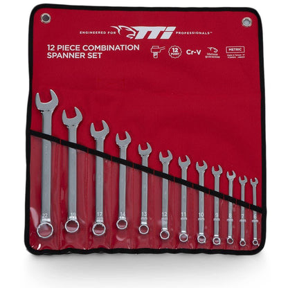 TTI Metric Combination Ring Open-End Spanner Set - 12 Piece TCSMS12