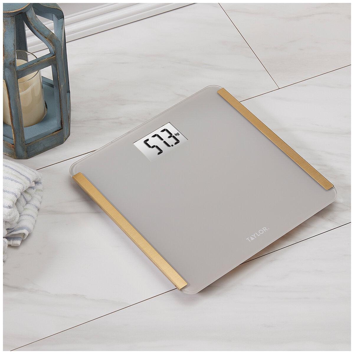 Taylor Bathroom Scale Gold Tone With Battery