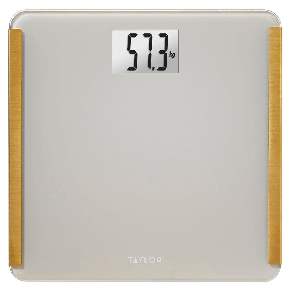 Taylor Bathroom Scale Gold Tone With Battery