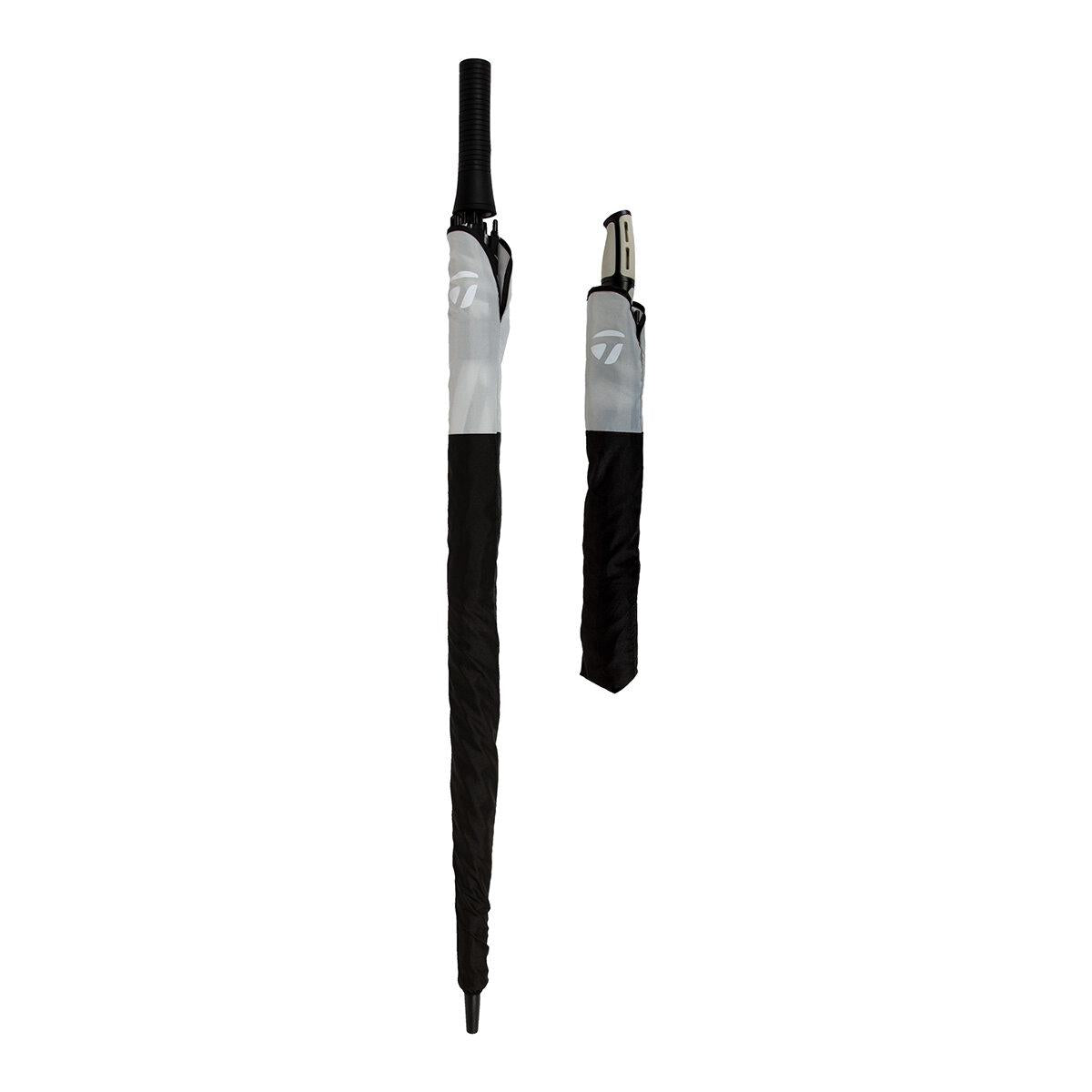 Taylormade 157.5cm Golf And 147.3cm Jumbo Compact Umbrella Set 2 Pack Black/Pebble