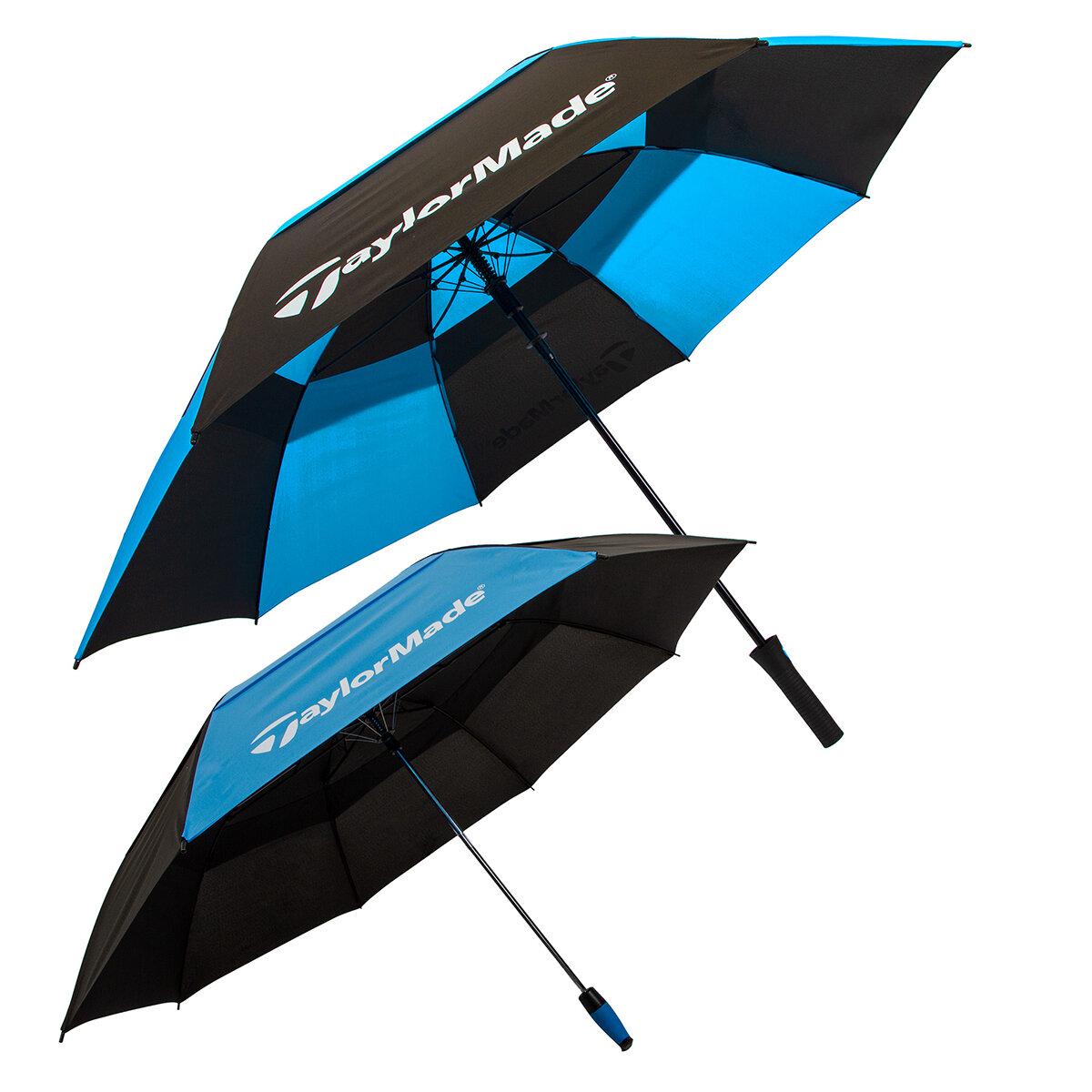Taylormade 157.5cm Golf And 147.3cm Jumbo Compact Umbrella Set 2 Pack Black/Ocean