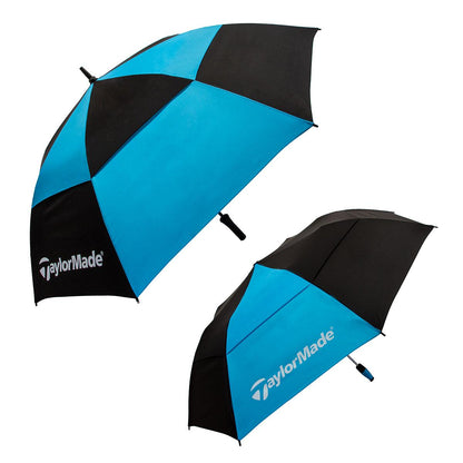 Taylormade 157.5cm Golf And 147.3cm Jumbo Compact Umbrella Set 2 Pack Black/Ocean
