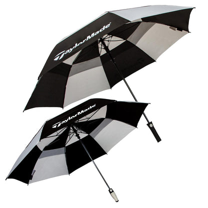 Taylormade 157.5cm Golf And 147.3cm Jumbo Compact Umbrella Set 2 Pack Black/Pebble