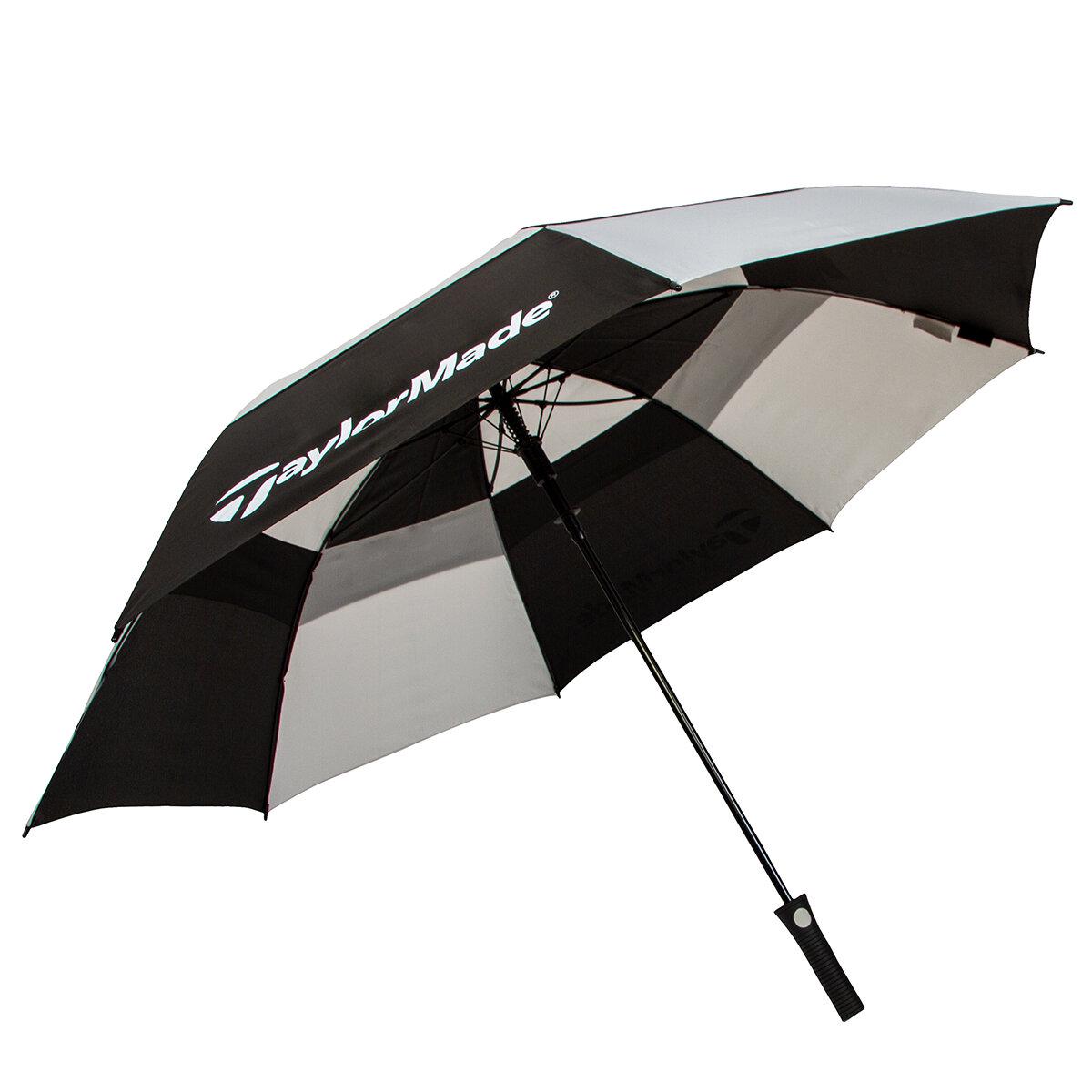Taylormade 157.5cm Golf And 147.3cm Jumbo Compact Umbrella Set 2 Pack Black/Pebble