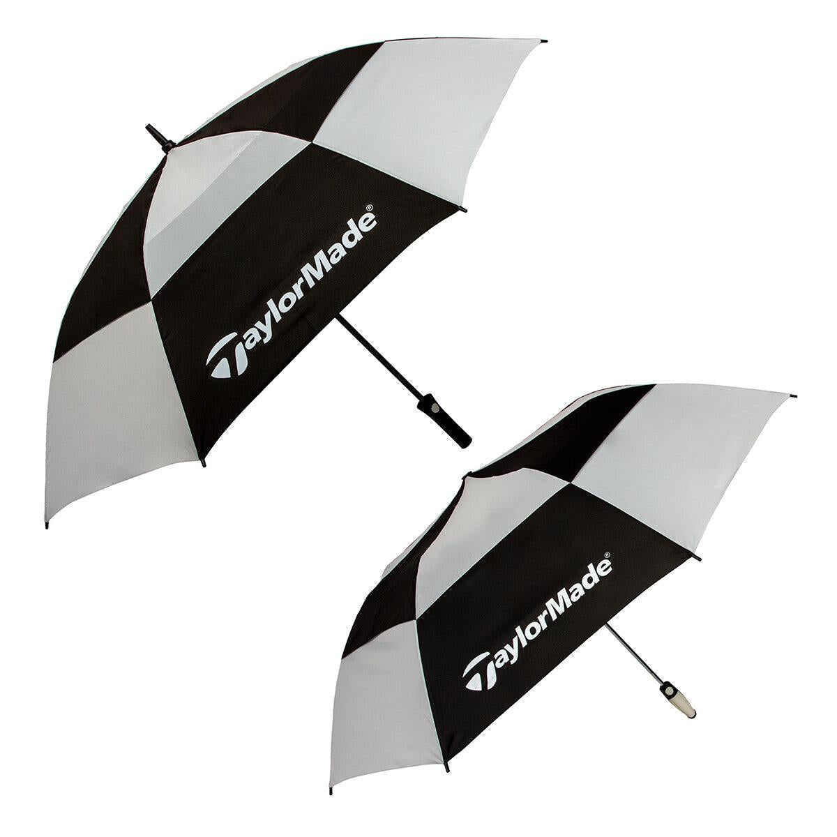 Taylormade 157.5cm Golf And 147.3cm Jumbo Compact Umbrella Set 2 Pack Black/Ocean