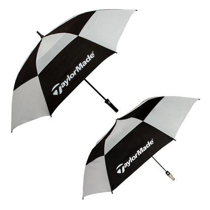 Taylormade 157.5cm Golf And 147.3cm Jumbo Compact Umbrella Set 2 Pack Black/Pebble