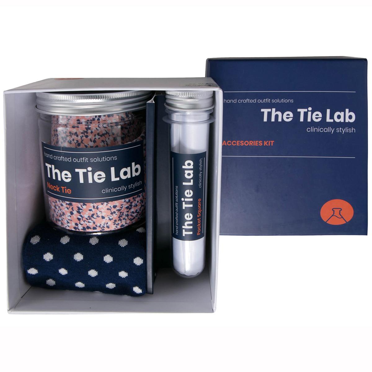 The Tie Lab Handcrafted Tie Gift Set Grey Green Check Tie
