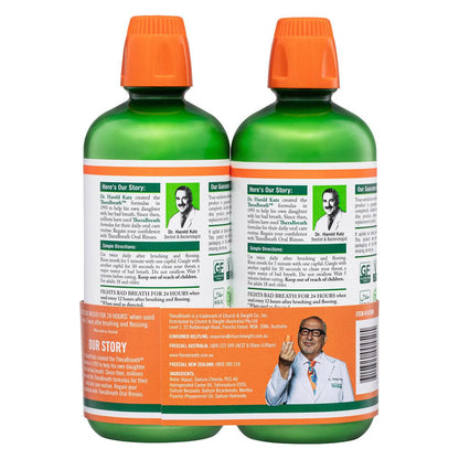 TheraBreath Mild Mint Mouthwash 2 x 1L