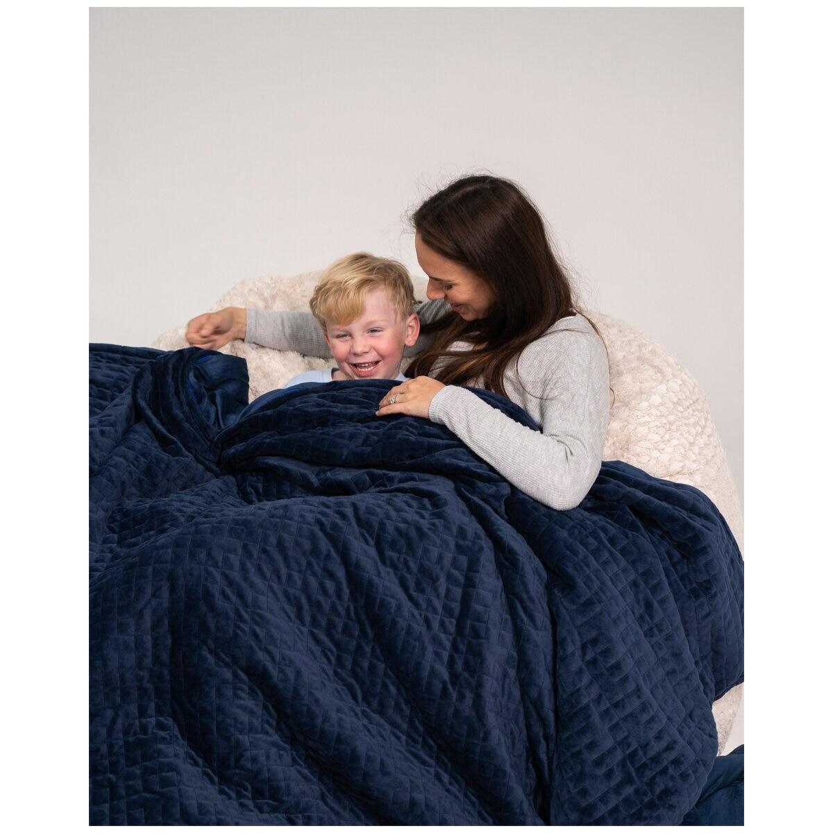 Therapy 14kg Super King Weighted Blanket with Cover Calming Blue