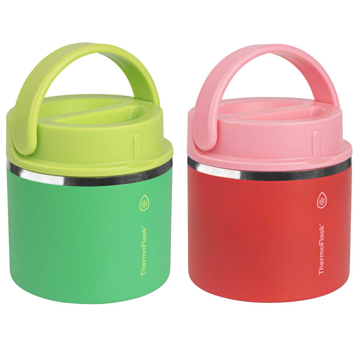 ThermoFlask 590ml Insulated Food Jar 2 Pack Pink And Aqua