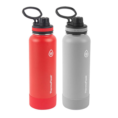ThermoFlask Insulated Stainless Steel Bottle 2 x 1.2L Red Grey