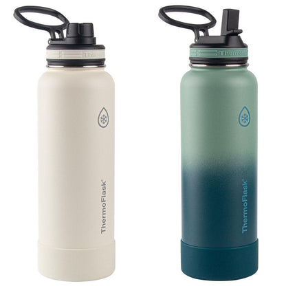 ThermoFlask Stainless Steel Bottle 1.18L 2 Pack Black Rose Purple