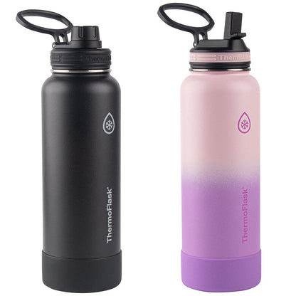 ThermoFlask Stainless Steel Bottle 1.18L 2 Pack White Glade Green
