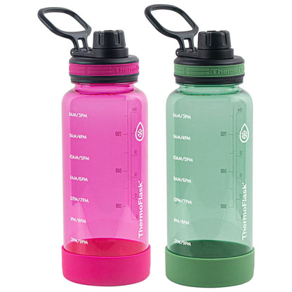 Thermoflask Motivational Drink Bottle 946ml 2 Pack Blue And Black