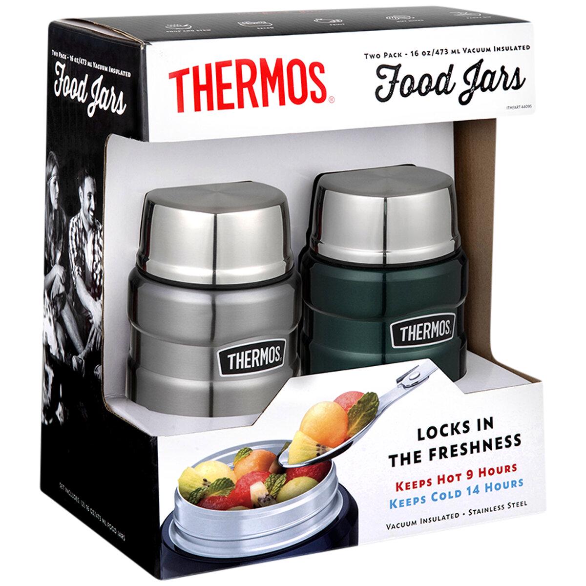 Thermos Stainless King 470ml Food Jar 2 Pack Smoke/Green