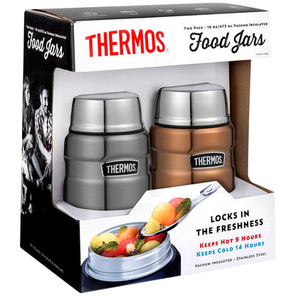 Thermos Stainless King 470ml Food Jar 2 Pack Copper/Smoke