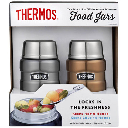 Thermos Stainless King 470ml Food Jar 2 Pack Copper/Smoke
