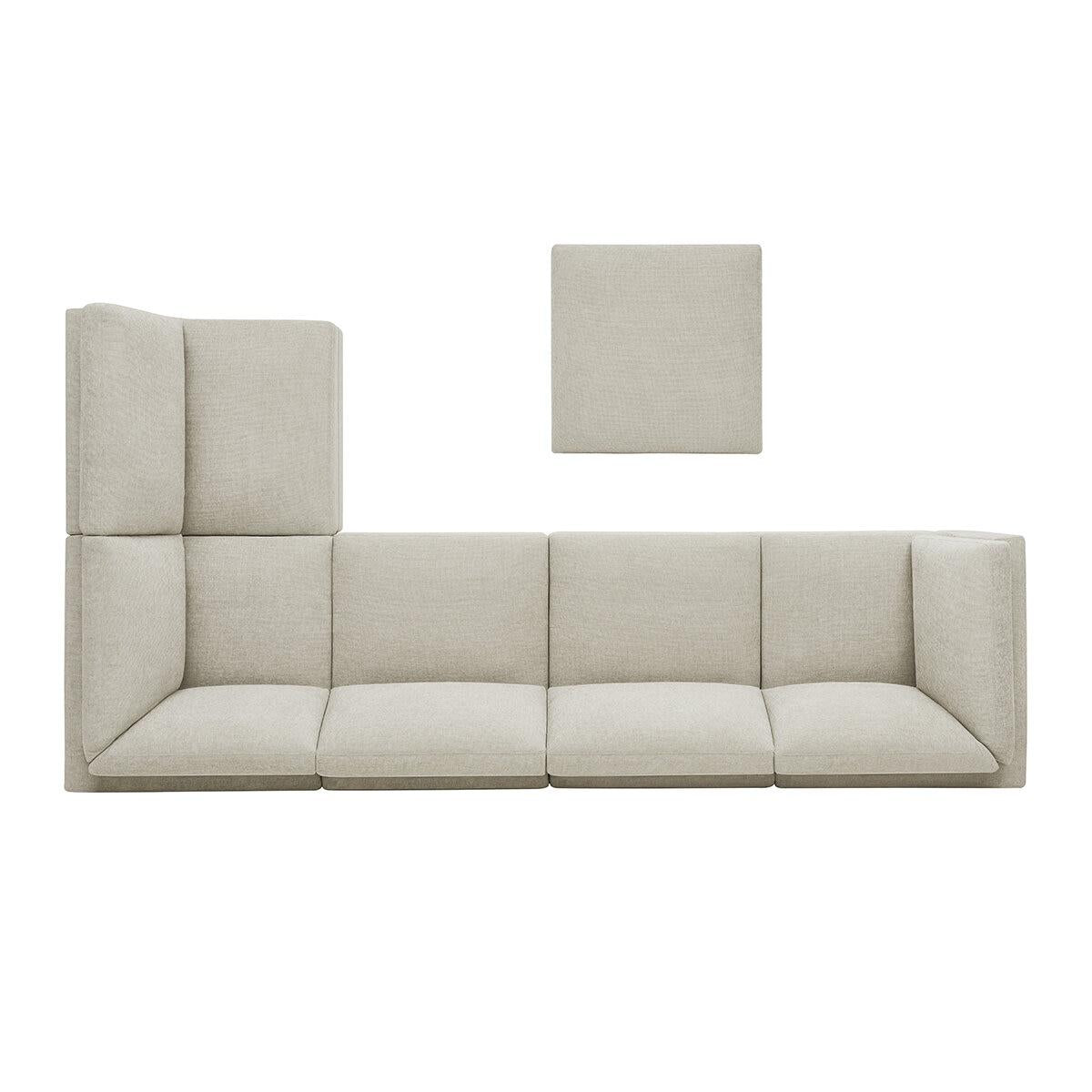 Thomasville 6 Piece Fabric Modular Sectional With Storage Ottoman