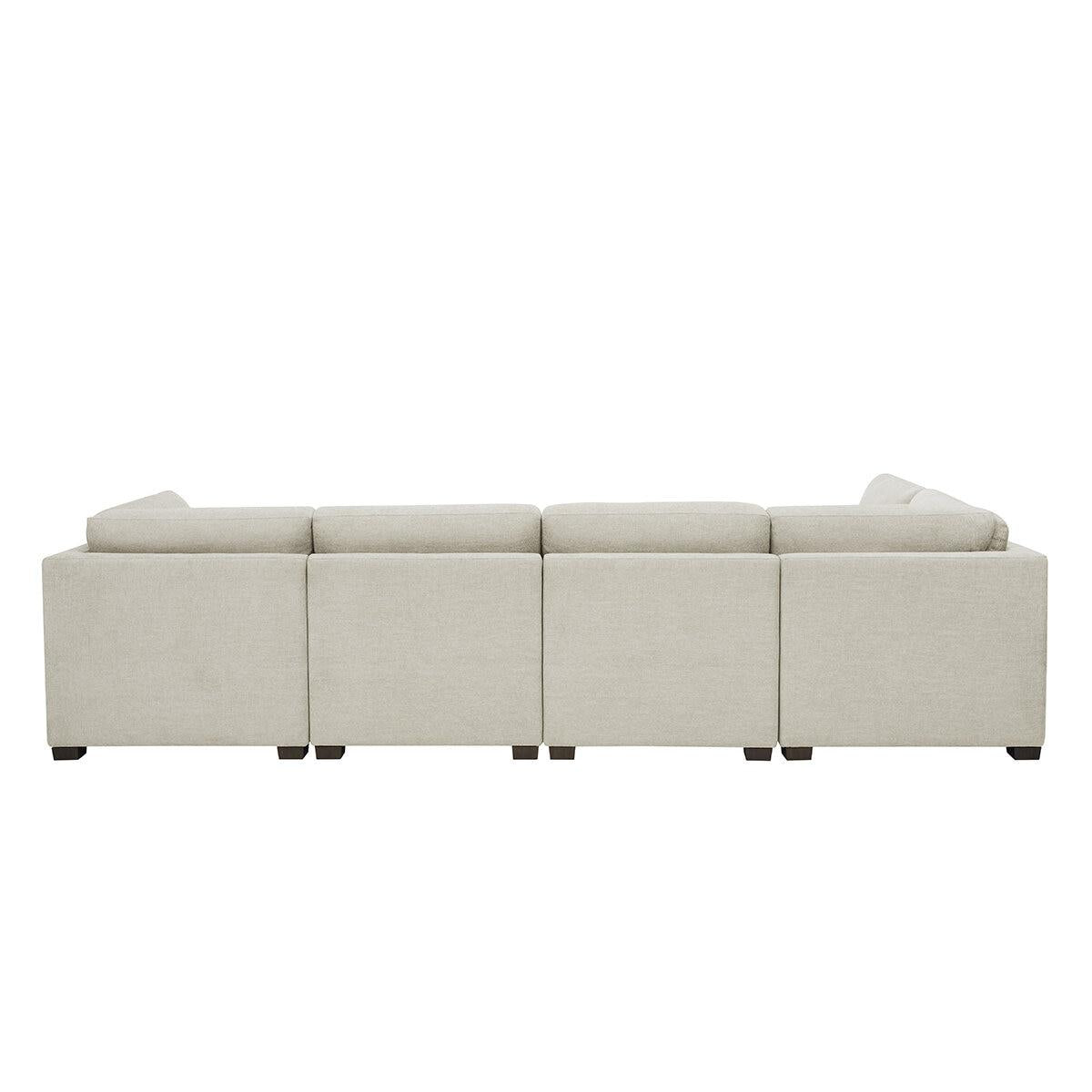 Thomasville 6 Piece Fabric Modular Sectional With Storage Ottoman