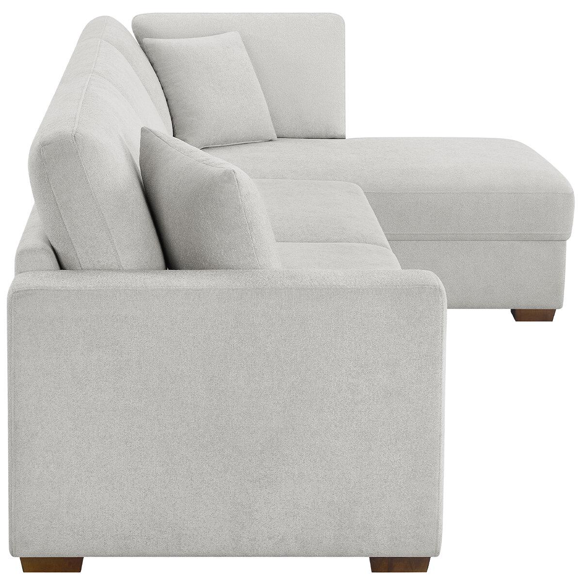 Thomasville Fabric Convertible Sectional With Chaise 2 Piece