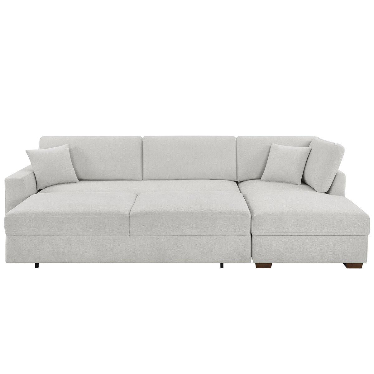 Thomasville Fabric Convertible Sectional With Chaise 2 Piece