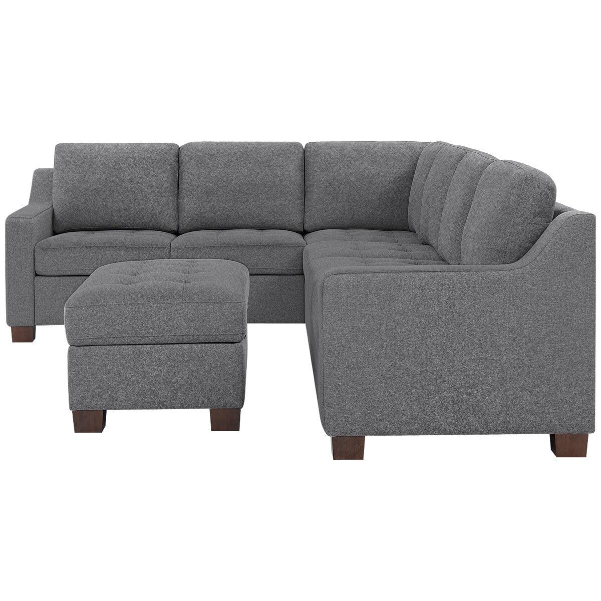 Thomasville Fabric Sectional With Storage Ottoman 3 Piece