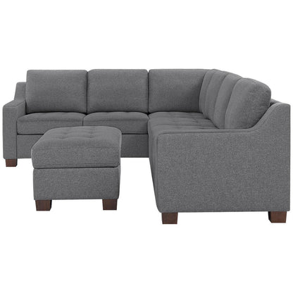 Thomasville Fabric Sectional With Storage Ottoman 3 Piece