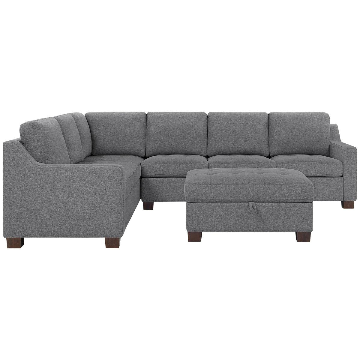 Thomasville Fabric Sectional With Storage Ottoman 3 Piece