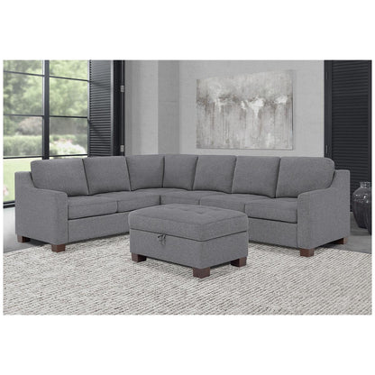 Thomasville Fabric Sectional With Storage Ottoman 3 Piece