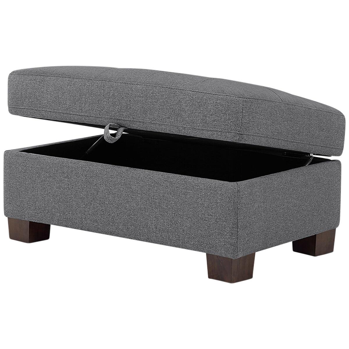 Thomasville Fabric Sectional With Storage Ottoman 3 Piece