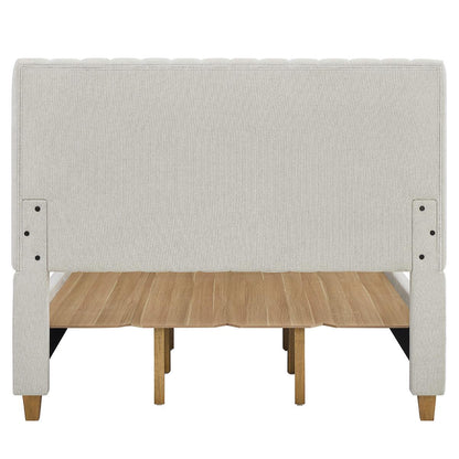 Thomasville Fabric Upholstered Queen Bed Beige