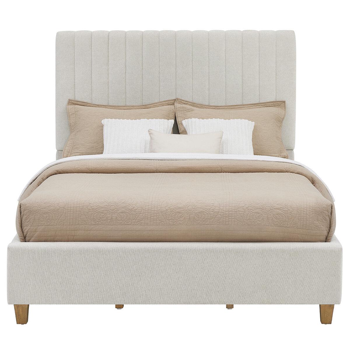 Thomasville Fabric Upholstered Queen Bed Beige