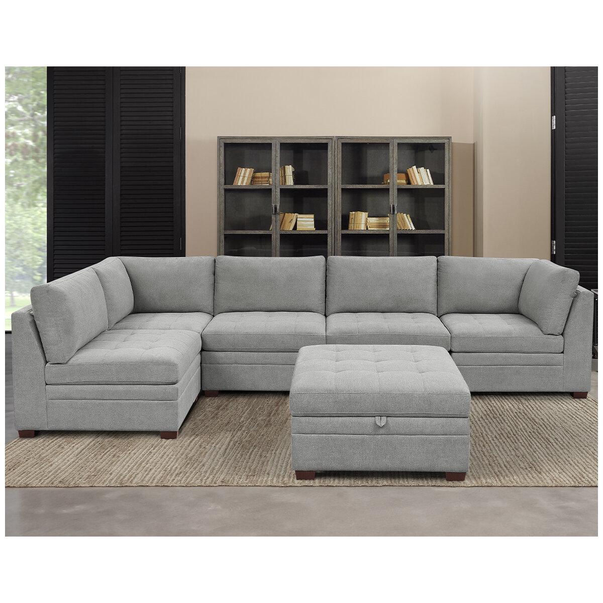 Thomasville Modular Fabric Sectional 6 Piece